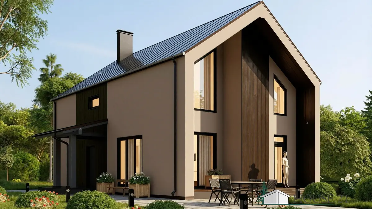 Bauplan Haus. Hauses in Holzrahmenbau.