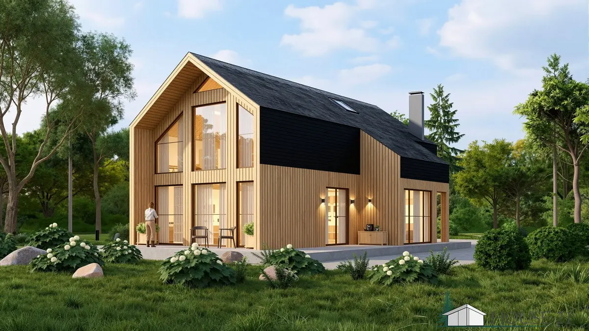 Bauplan Haus. Hauses in Holzrahmenbau.