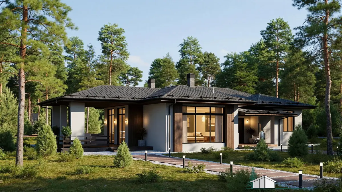 Bauplan Haus. Hauses in Holzrahmenbau.