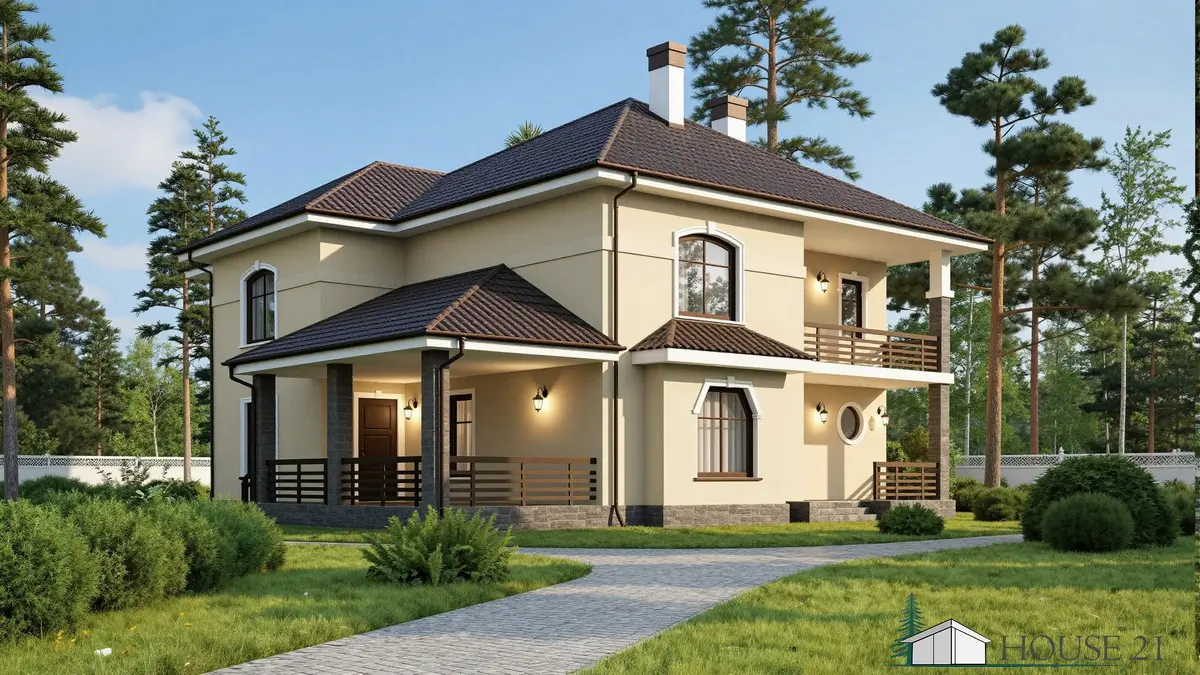 Fertighaus Pläne Holzrahmenbau. Bauplan Haus. Fertige Hauspläne Holzrahmenbau