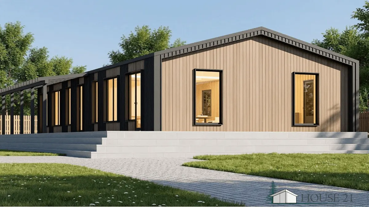 Bauplan Haus. Hauses in Holzrahmenbau.